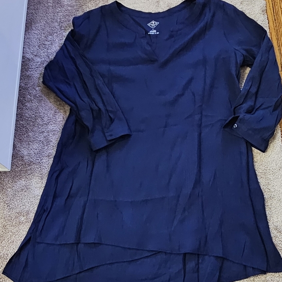 Used Tunic Top St. John's Bay | Tops | Womens Three Quartered Sleeve Blue Tunic Top ...